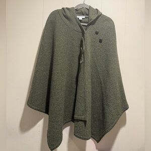 Pendleton Olive Green Lambs Wool Cape Shawl Poncho
